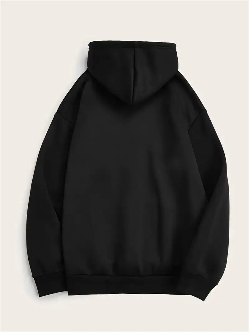 Women'S Casual Polyester Hoodie With Rib-Knit Detail - Alphabet & Graphic Print Hooded Sweatshirt